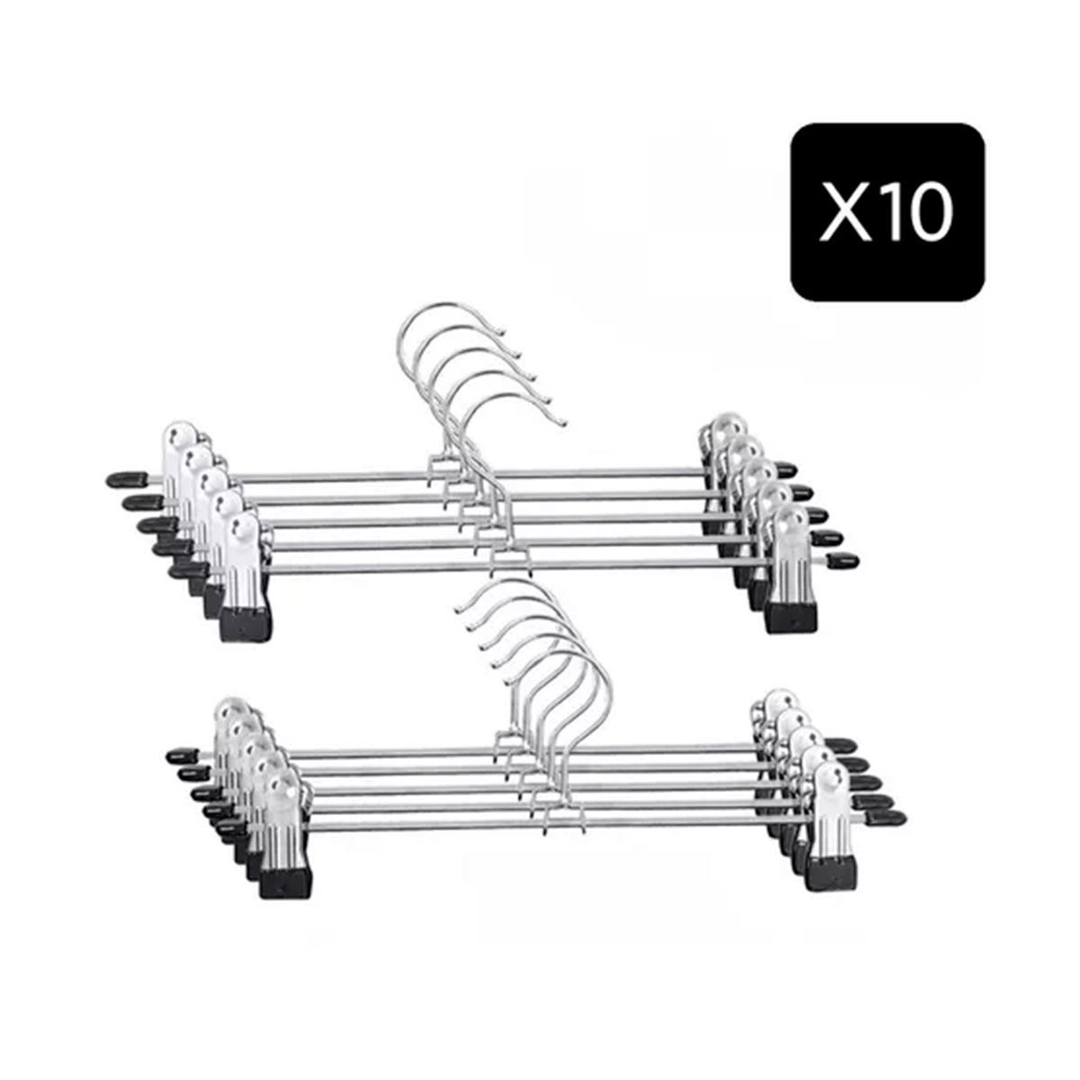 GENERICO - Pack 10 Colgadores De Metal Ganchos Perchero Ropa Pantalones