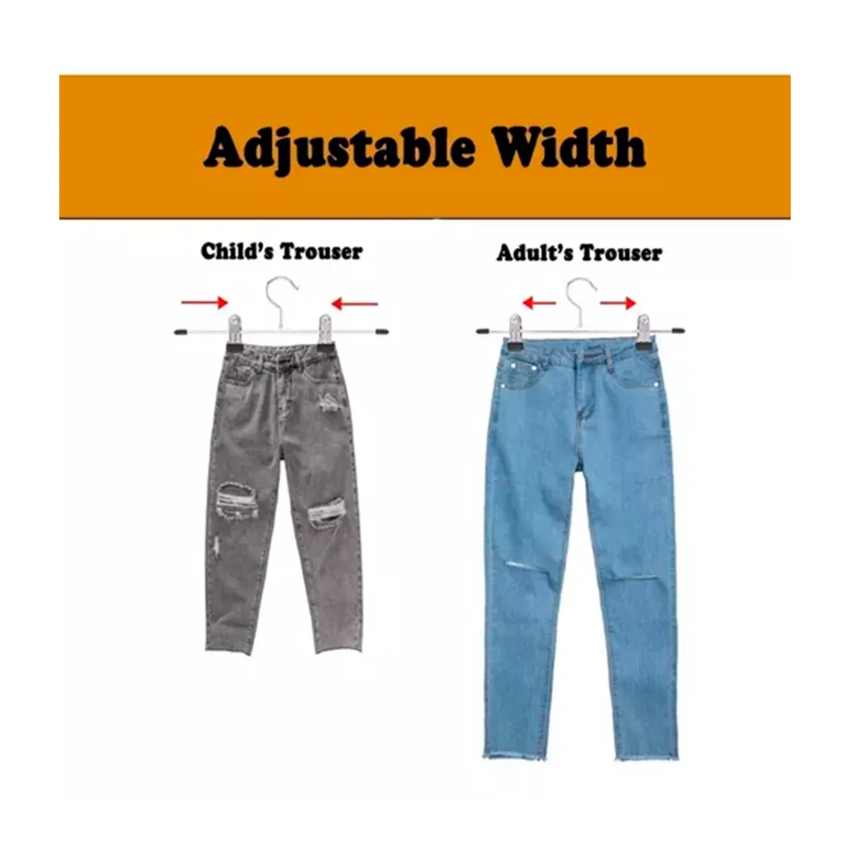 GENERICO - Pack 10 Colgadores De Metal Ganchos Perchero Ropa Pantalones