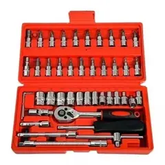 GENERICO - Juego De Herramientas Mecánicas Dados Llaves Acero 46 Pcs