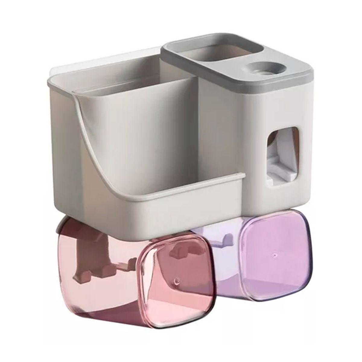 GENERICO - Dispensador Pasta Crema Dental Cepillos Organizador 2 Vasos