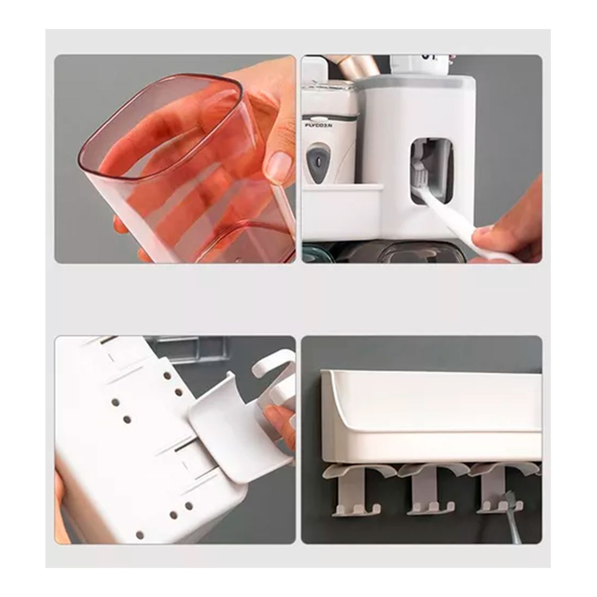 GENERICO - Dispensador Pasta Crema Dental Cepillos Organizador 2 Vasos