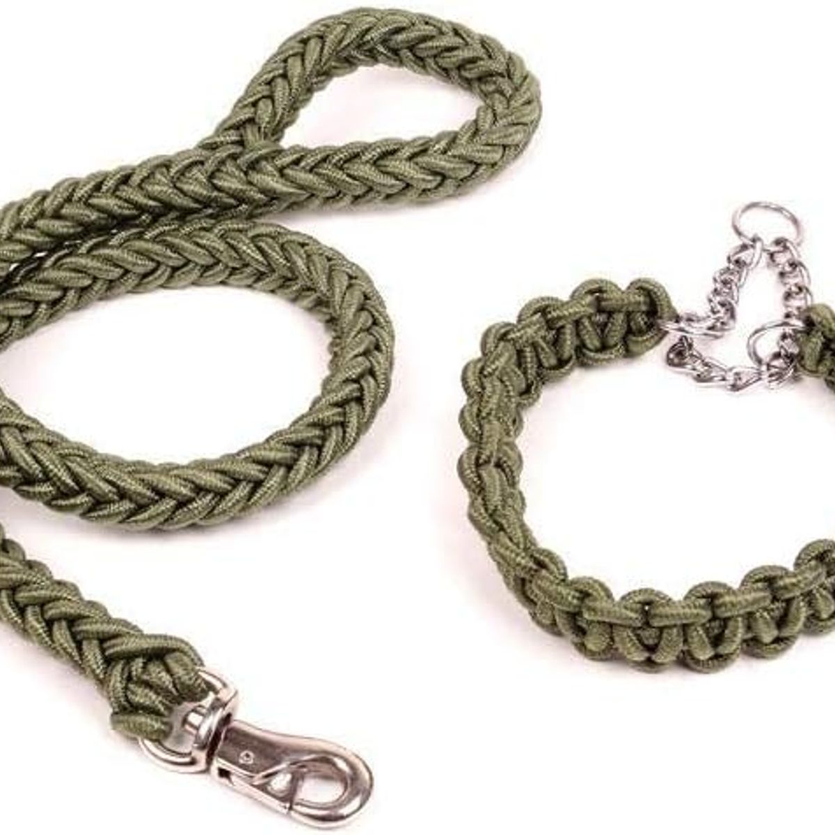 DEFENSOR FOREVER - Correa Trenzada Para Perros Grandes + Collar De Ahorque XL