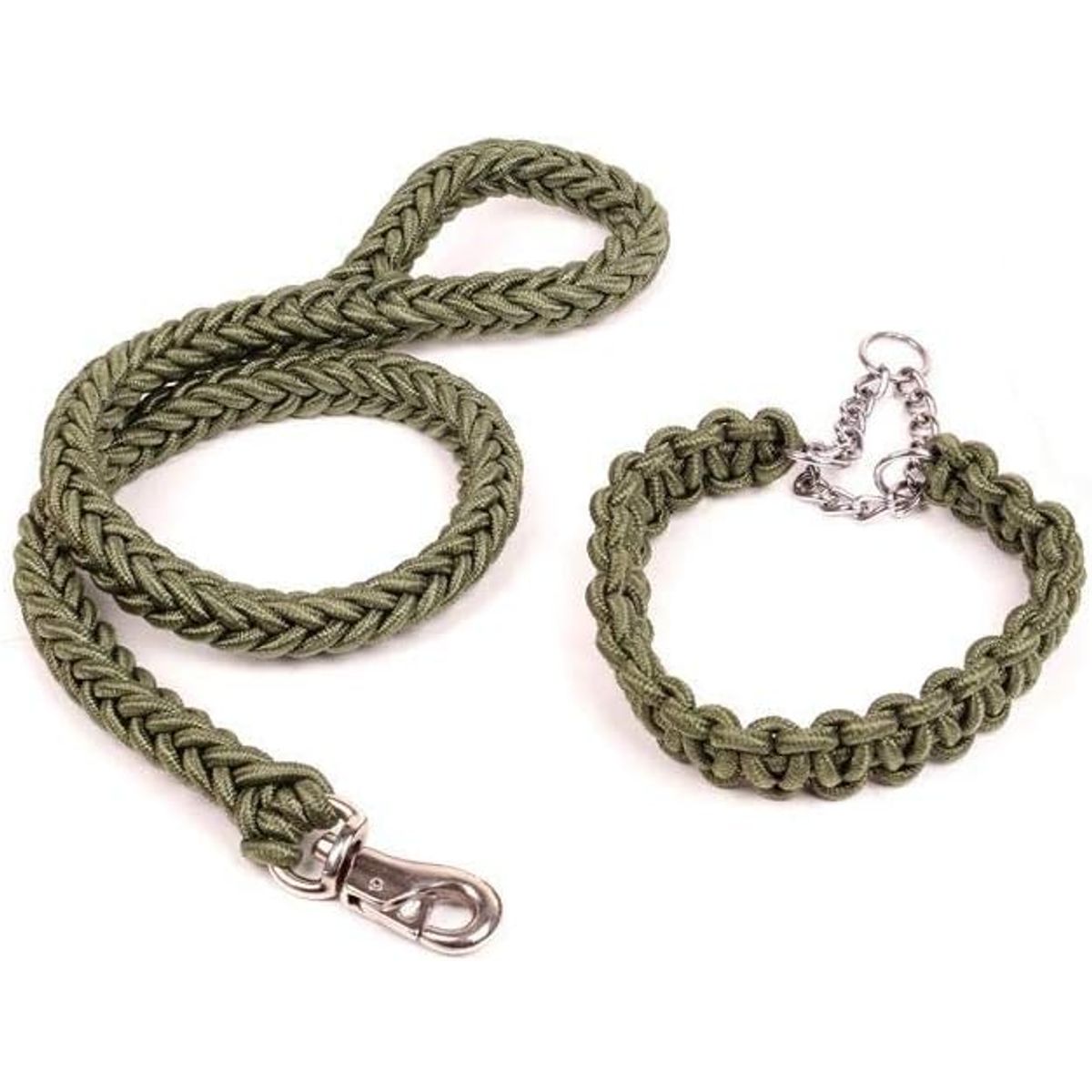 DEFENSOR FOREVER - Correa Trenzada Para Perros Grandes + Collar De Ahorque XL