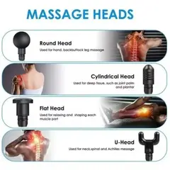 GENERICO - Pistola Masaje Muscular 4 Accesorios