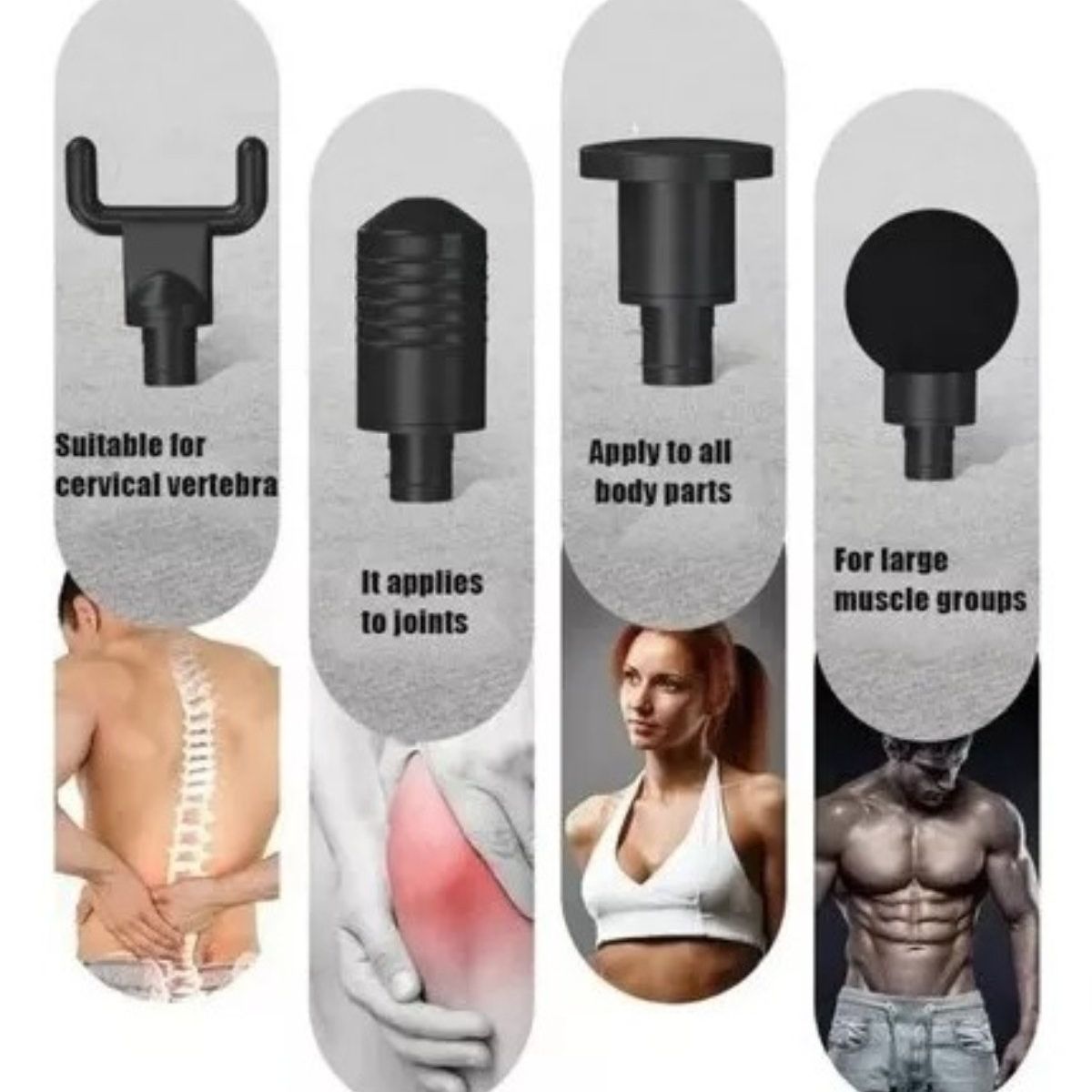 GENERICO - Pistola Masaje Muscular 4 Accesorios