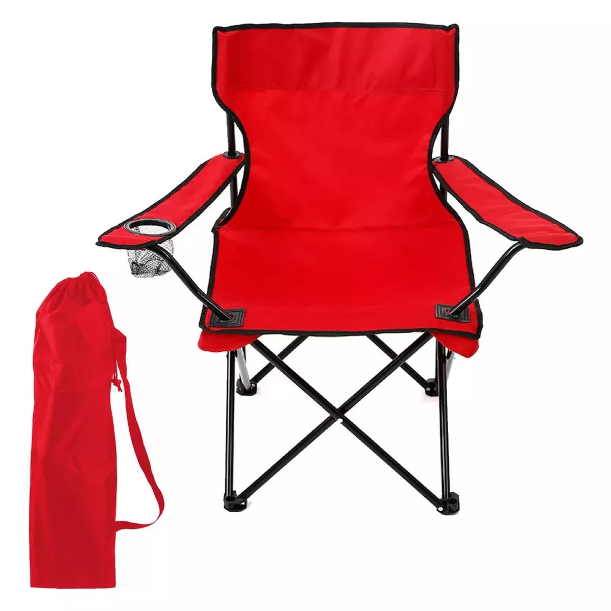 GENERICO - Silla Plegable Camping Playa Picnic Colores Rojo