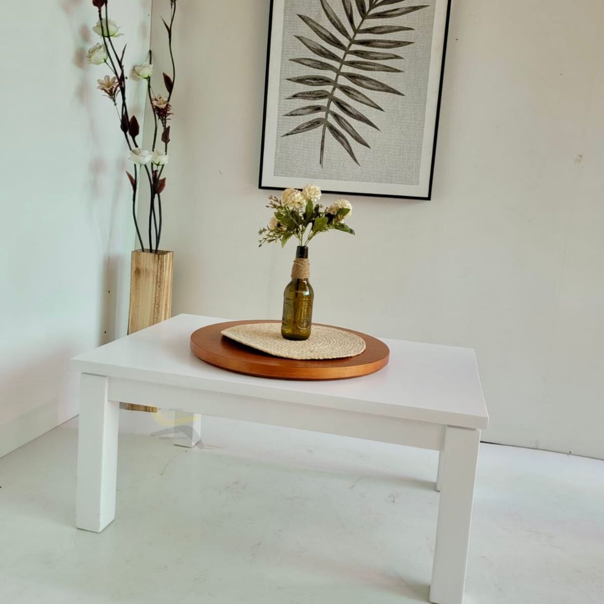 GENERICO - Mesa de centro blanca rectangular