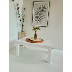 GENERICO - Mesa de centro blanca rectangular