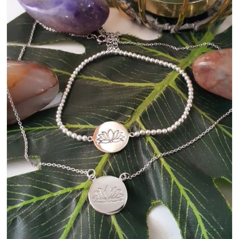 GENERICO - Conjunto Flor de Loto Pulsera + Collar