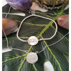 GENERICO - Conjunto Flor de Loto Pulsera + Collar