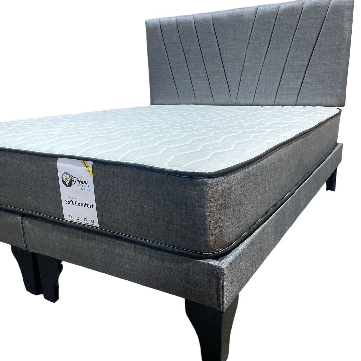GENERICO - Cama 2 Plazas Color Gris Oscuro