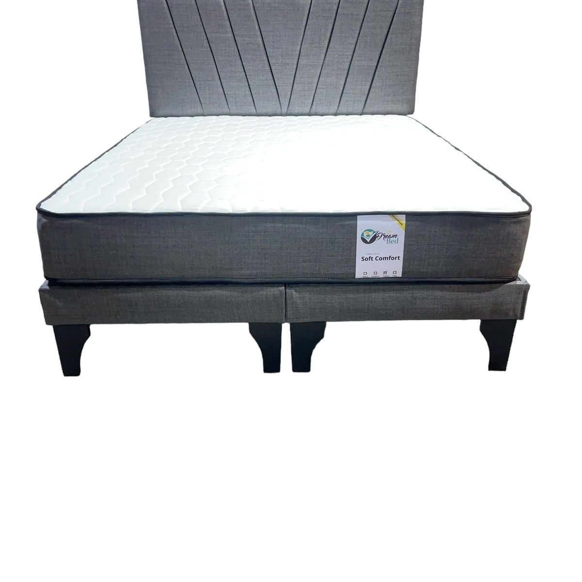 GENERICO - Cama 2 Plazas Color Gris Oscuro