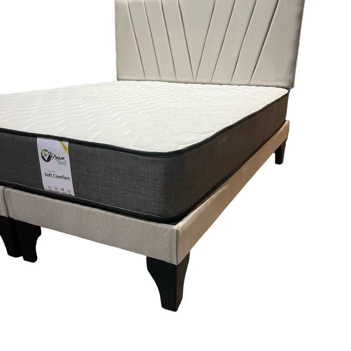 GENERICO - Cama 2 Plazas Color Gris Claro