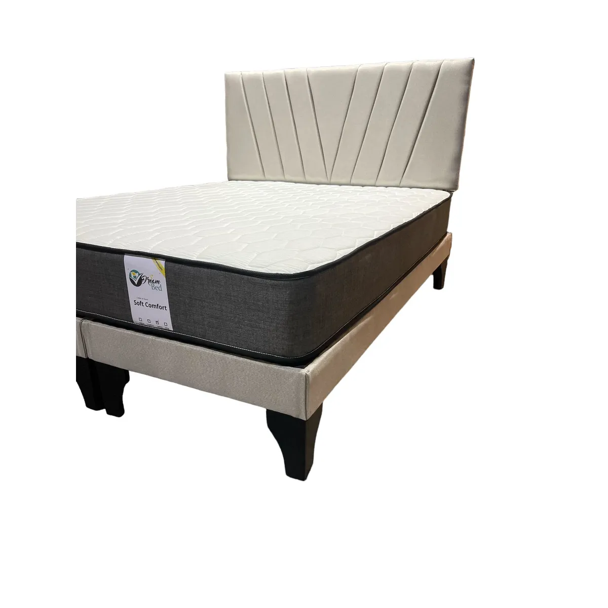 GENERICO - Cama 2 Plazas Color Gris Claro