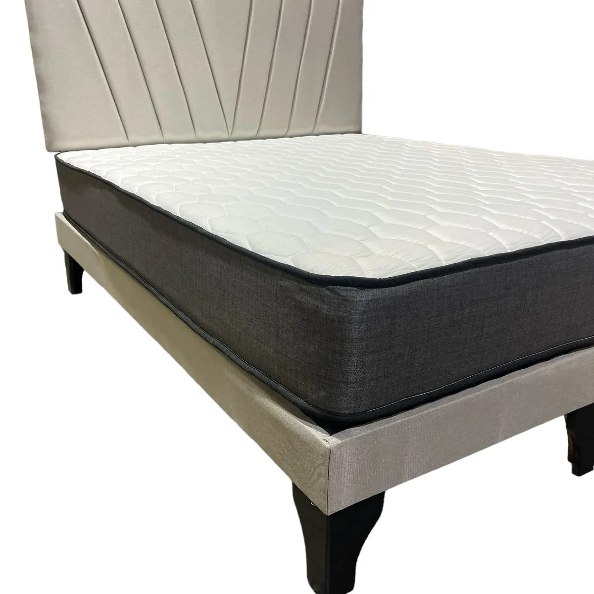 GENERICO - Cama 2 Plazas Color Gris Claro