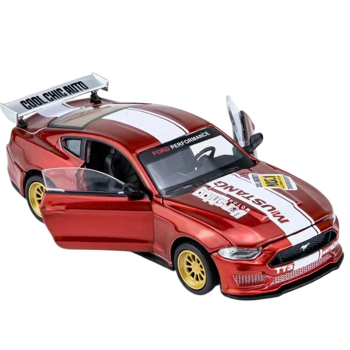 CC - Mustang GT a escala color Rojo piezas intercambiables metal