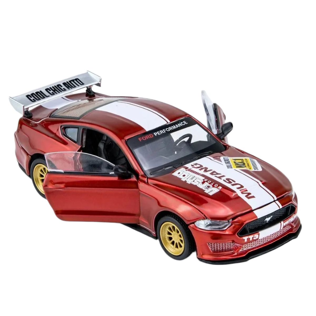 CC - Mustang GT a escala color Rojo piezas intercambiables metal