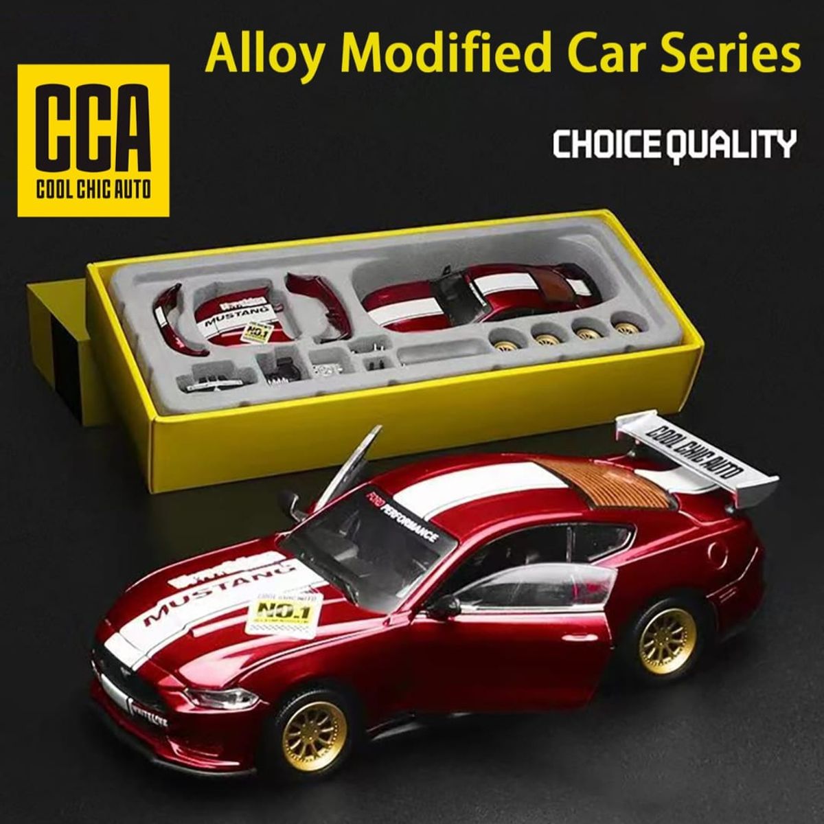 CC - Mustang GT a escala color Rojo piezas intercambiables metal