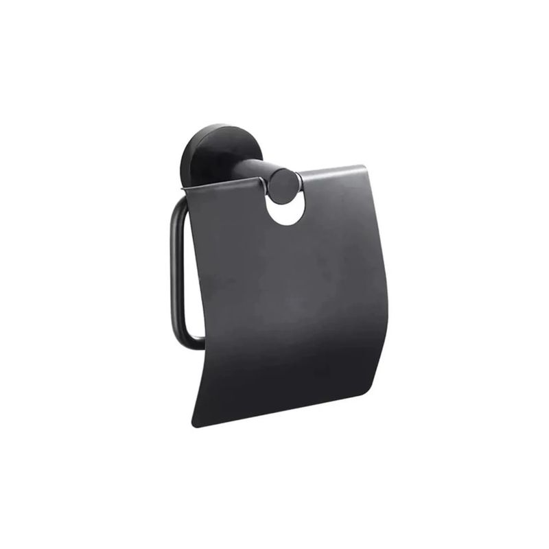 GENERICO - Porta Confort Papel Higienico Aluminio Con Tornillos Negro