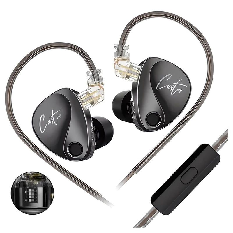 KZ - Audífonos In-Ear KZ Castor con graves dinámicos-con MIC Auriculares
