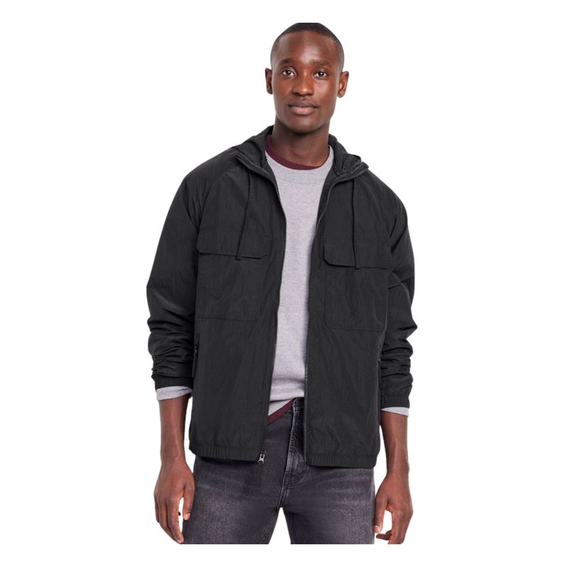 OLD NAVY - Chaqueta Impermeable Hombre Negro