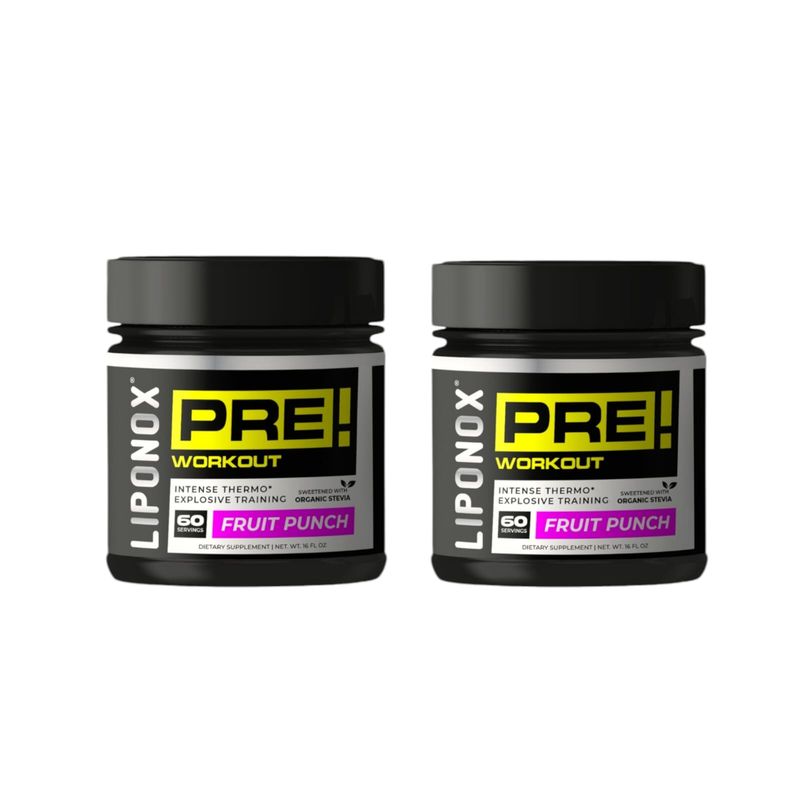 LIPONOX - PACK 2 PRE ENTRENO ENERGIZANTE 60 SERVICIOS C/U - LIPONOX