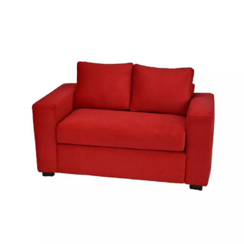 BILDUN - Sofá Felpa Roja 2 Cuerpos
