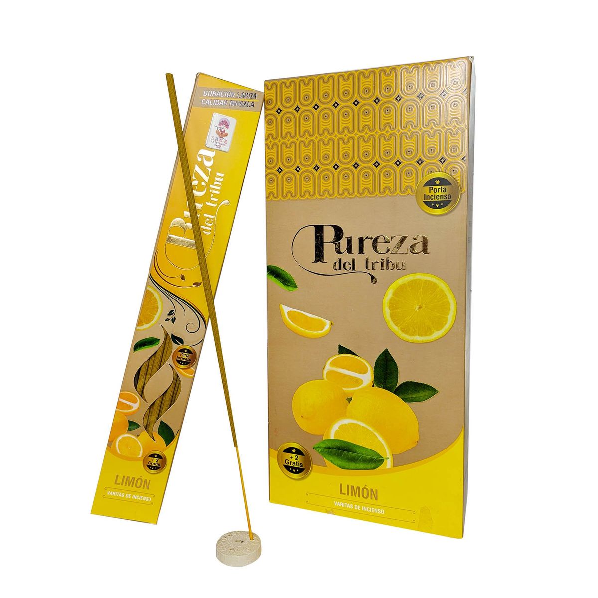 GENERICO - Incienso Jardín aroma Limón 42cm calidad masala 12 cajitas