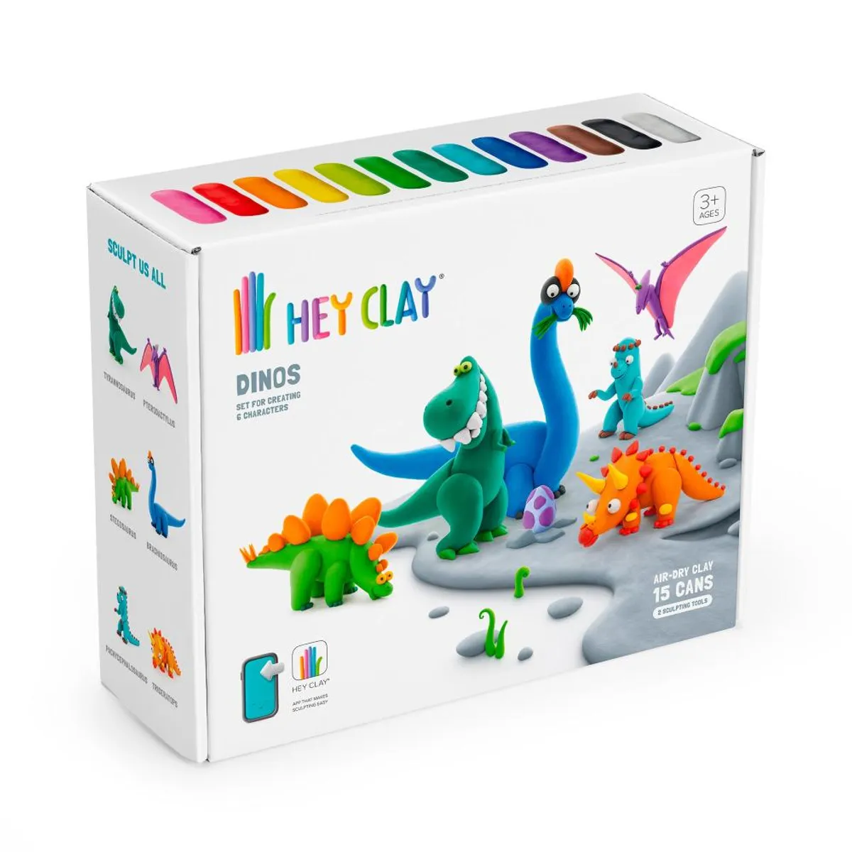 HEY CLAY - Dinosaurios 15 Potes - Hey Clay