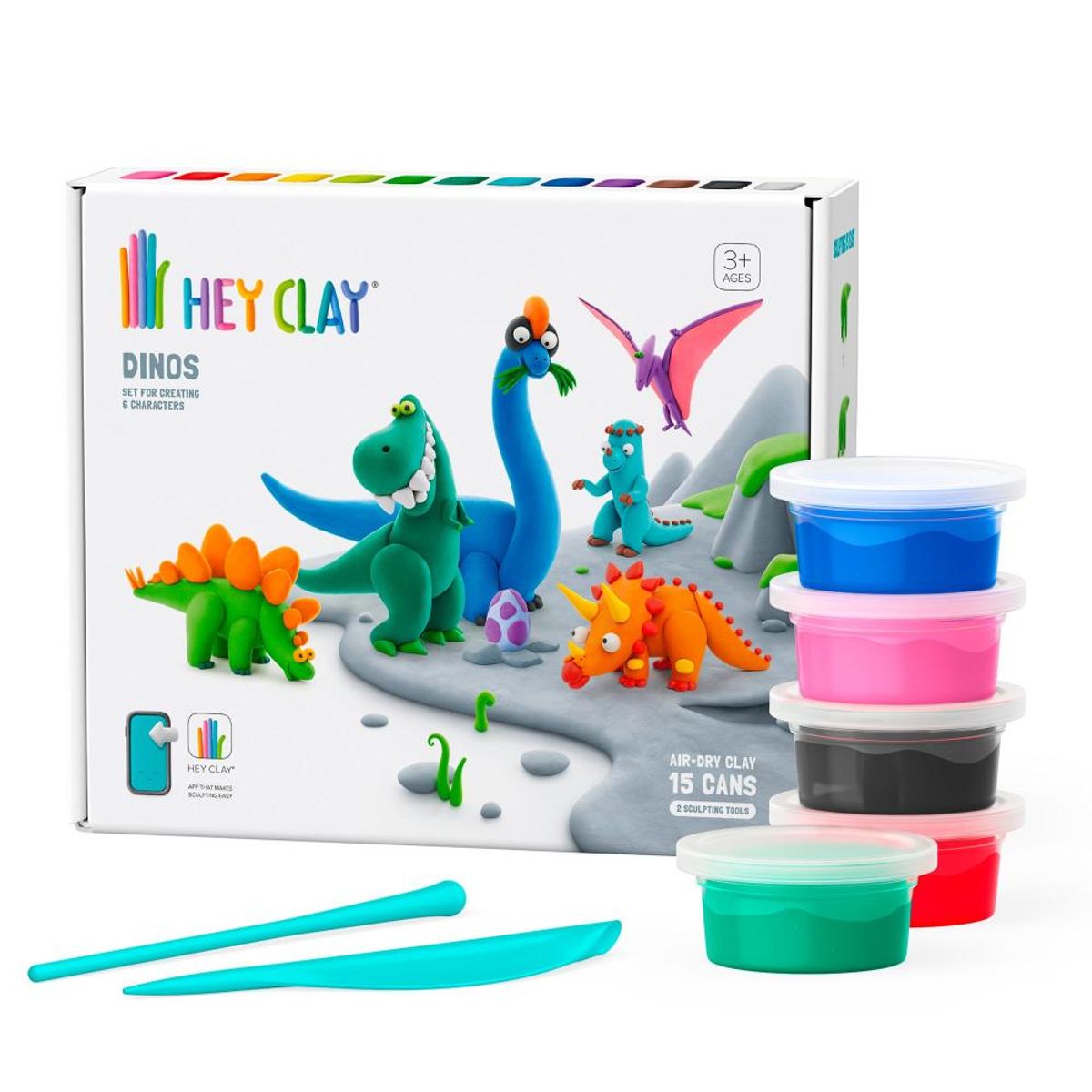 HEY CLAY - Dinosaurios 15 Potes - Hey Clay