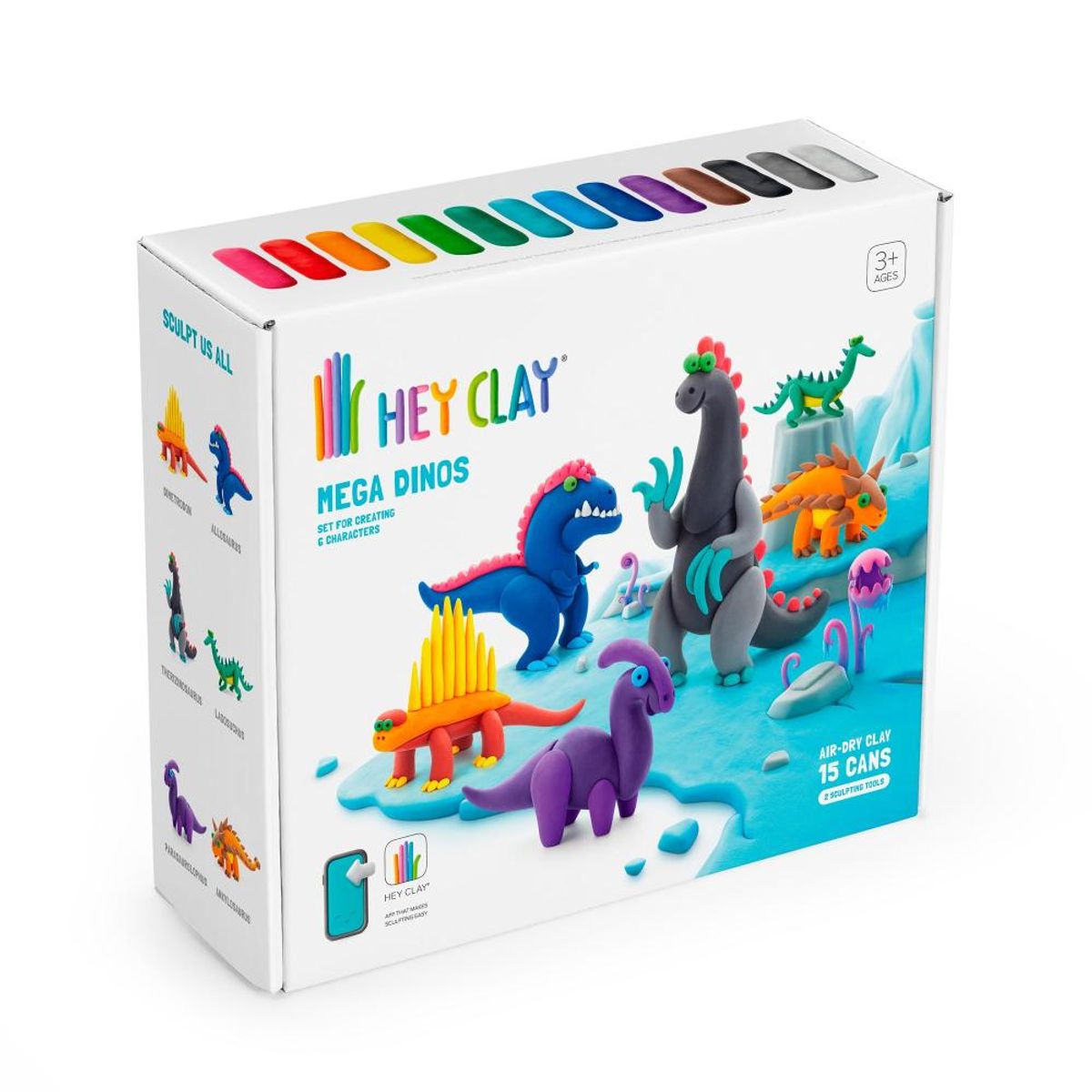 HEY CLAY - Mega Dinos 15 Potes Hey Clay