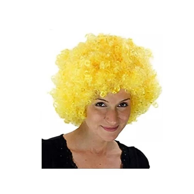GENERICO - Peluca Afro Para Adultos Niños Niñas - Halloween Cosplay Amarillo