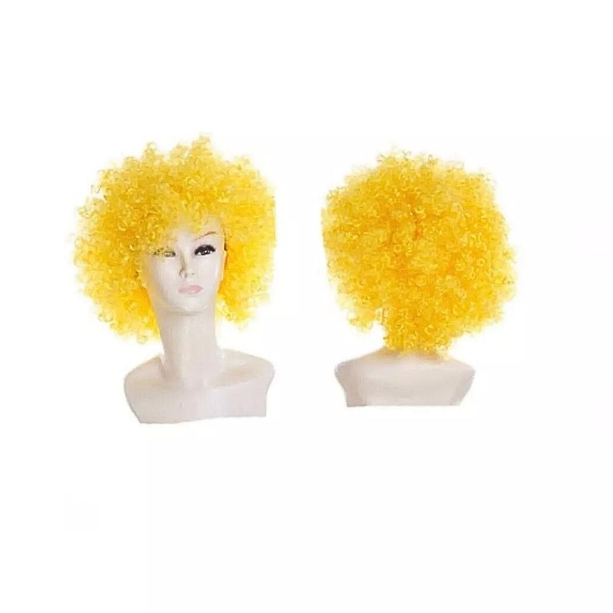 GENERICO - Peluca Afro Para Adultos Niños Niñas - Halloween Cosplay Amarillo