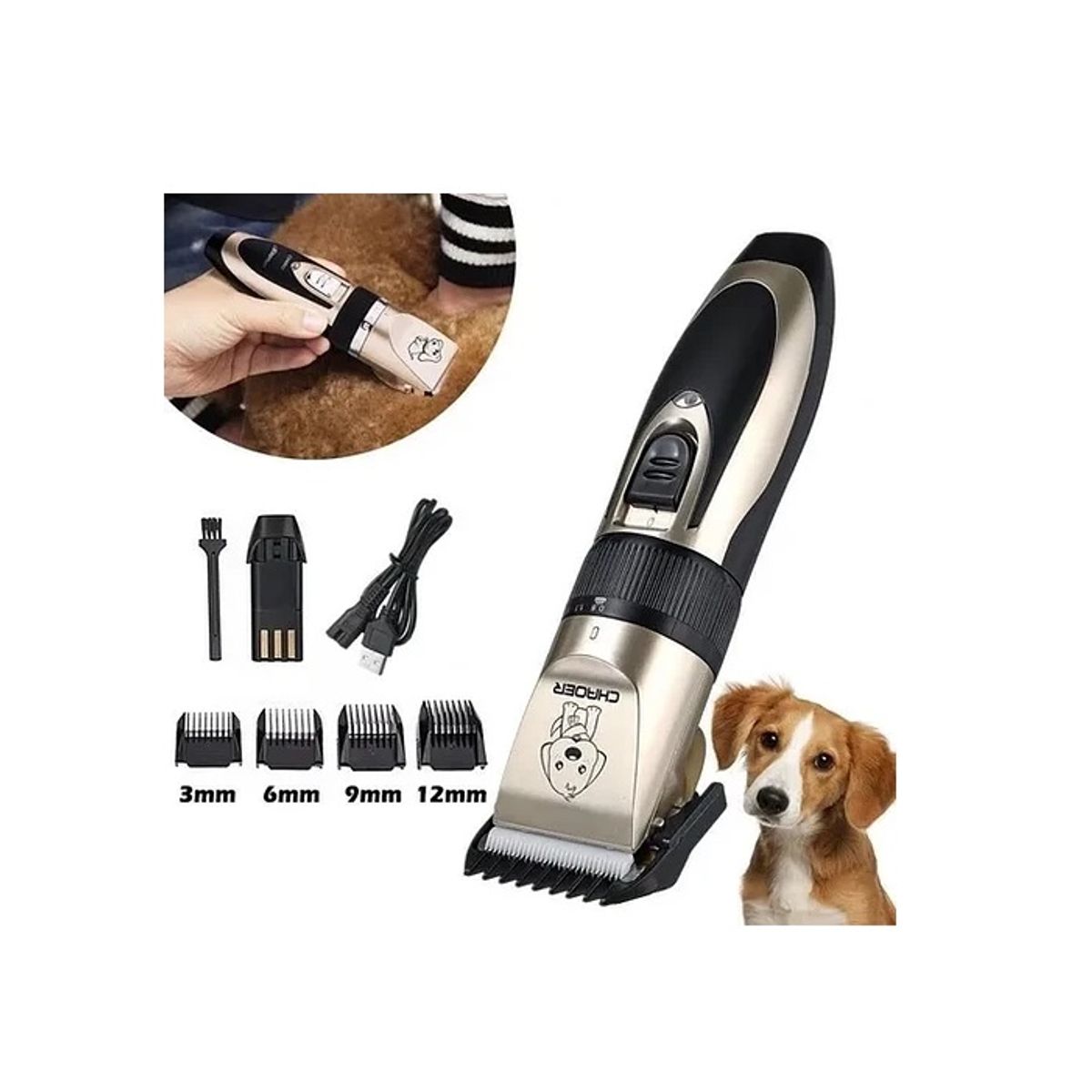 GENERICO - Maquina Cortar Pelo Mascotas Perro Inalámbrica Usb Accesorio