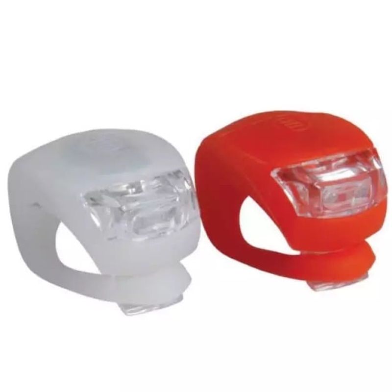 GENERICO - Pack de 2 Luces LED con soporte de silicona para bicicleta.