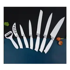 GENERICO - Set Cuchillos 7 Piezas Acero Inoxidable Incluye Pelador