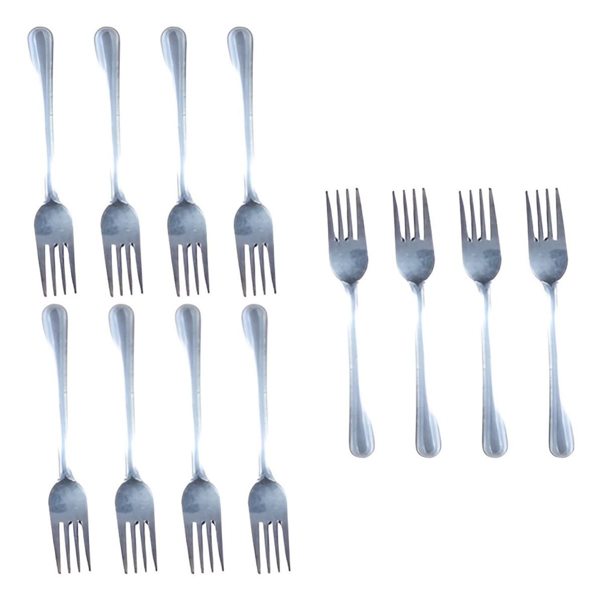 GENERICO - Pack 12 Tenedores Acero Inoxidable Para Postres Tortas