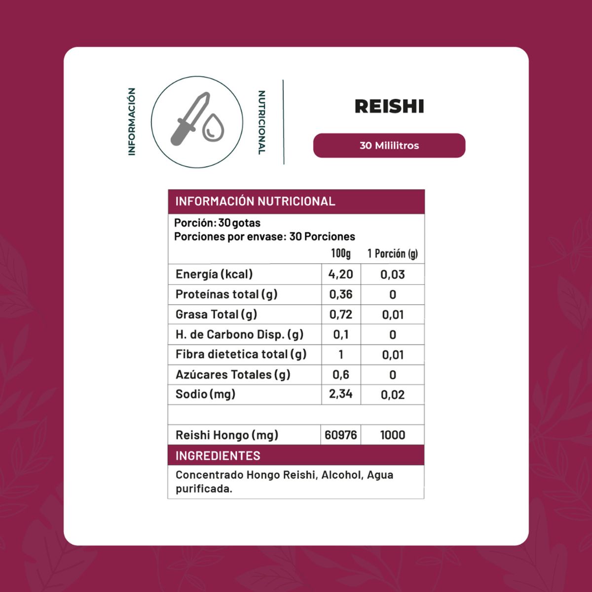 KARUNLIFE - Concentrado Reishi Hongo Premium 30ml - Karun Life