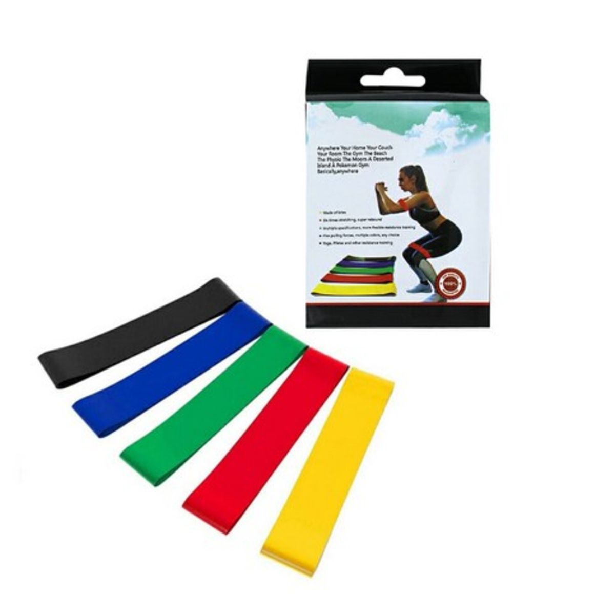 GENERICO - Set 5 bandas elásticas resistencia ejercicio