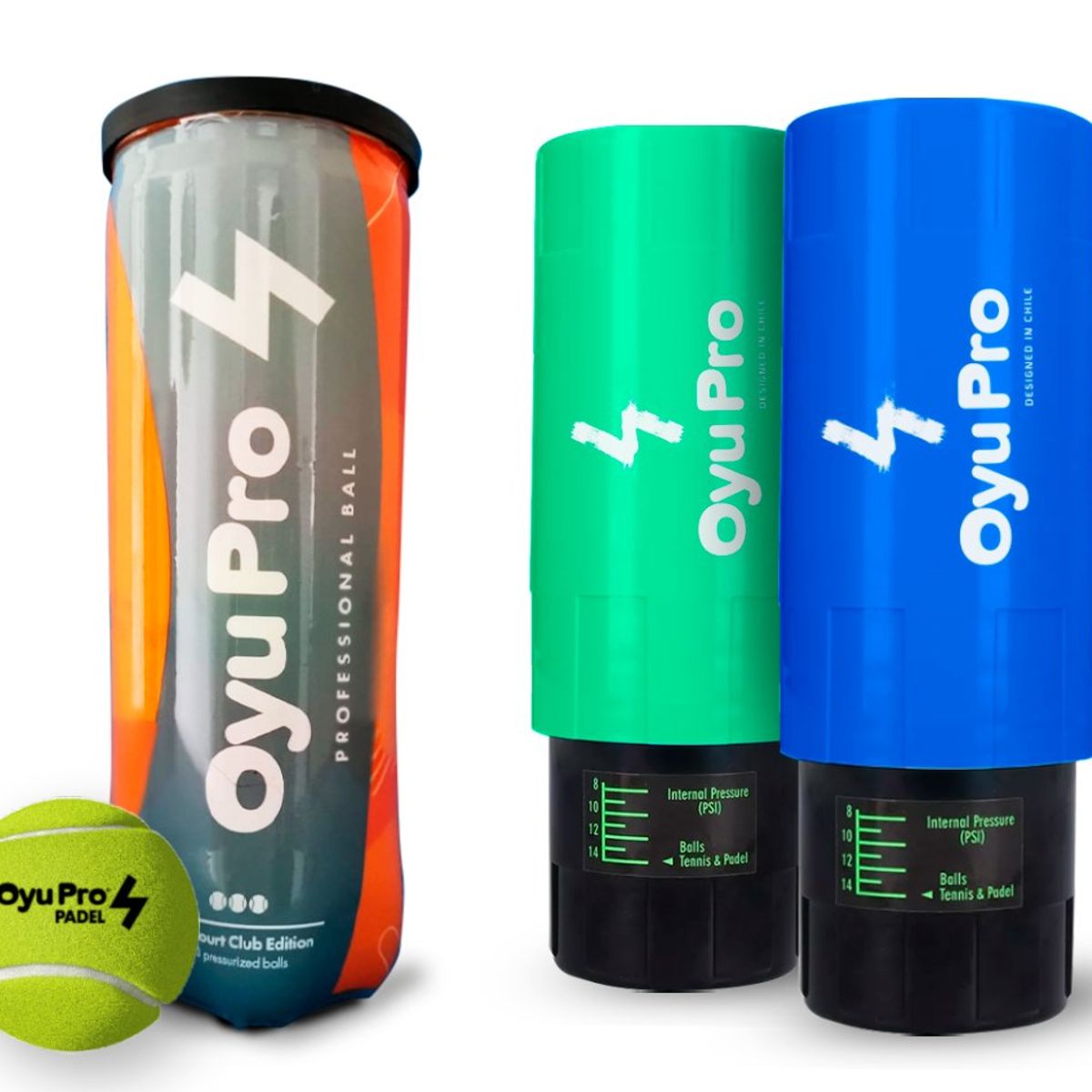 OYU PRO - 2 Presurizadores y 1 tarro de Pelotas