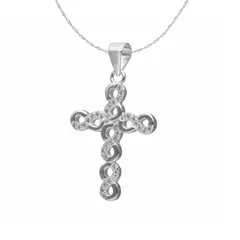 GENERICO - Collar Cadena Hombre con Colgante Cruz Infinitos Plata Ley 925