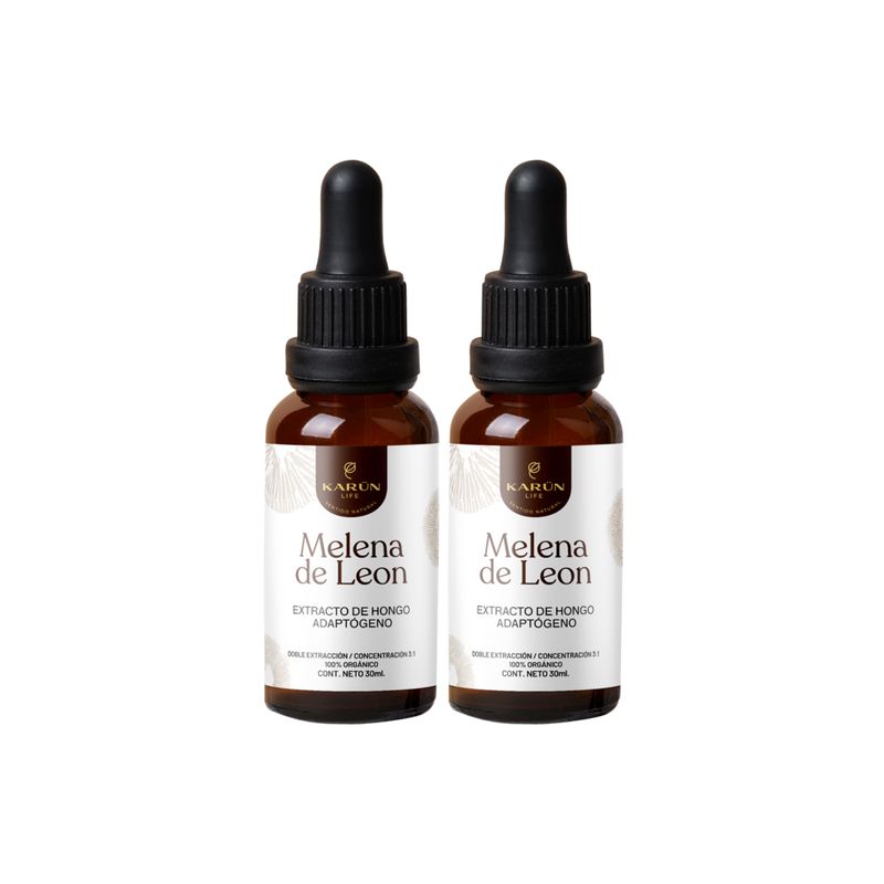 KARUNLIFE - Pack 2 X Melena De Leon Hongo Doble Extracto - Gotas 30ml - Karunlife