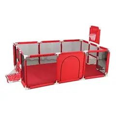 U BUY - Corral Seguridad Bebes Con Aro De Basket 180cm Rojo