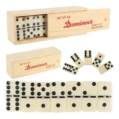 1724 - Domino Caja Peque De Madera Tamaño Piezas 47x24x08 Cms