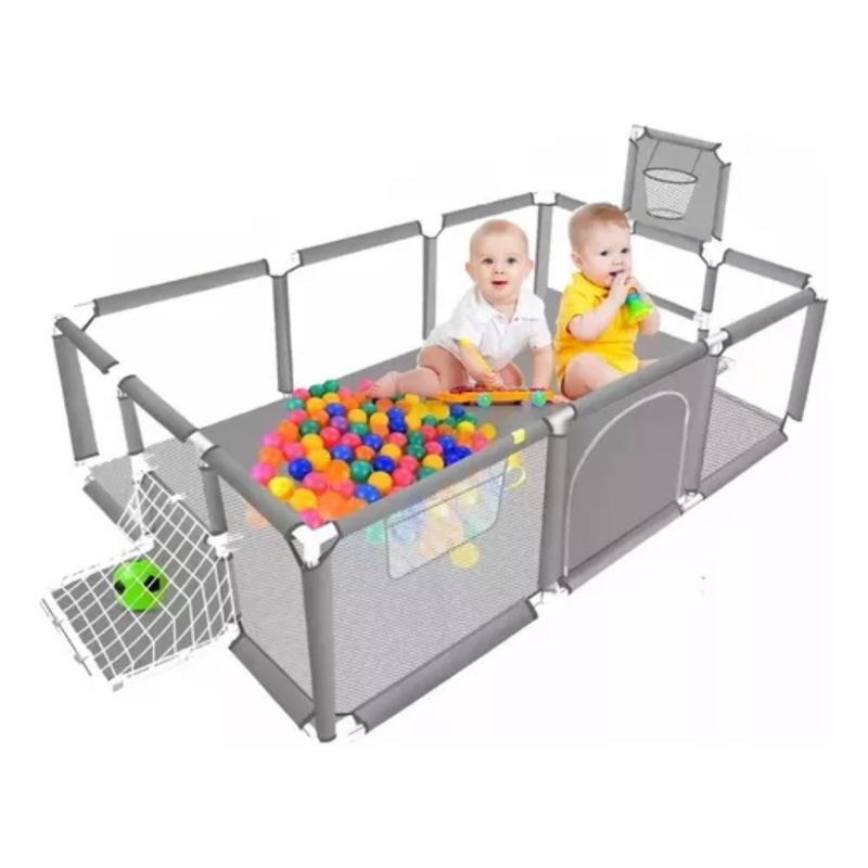 U BUY - Corral Seguridad Bebes Con Aro De Basket 180cm Gris