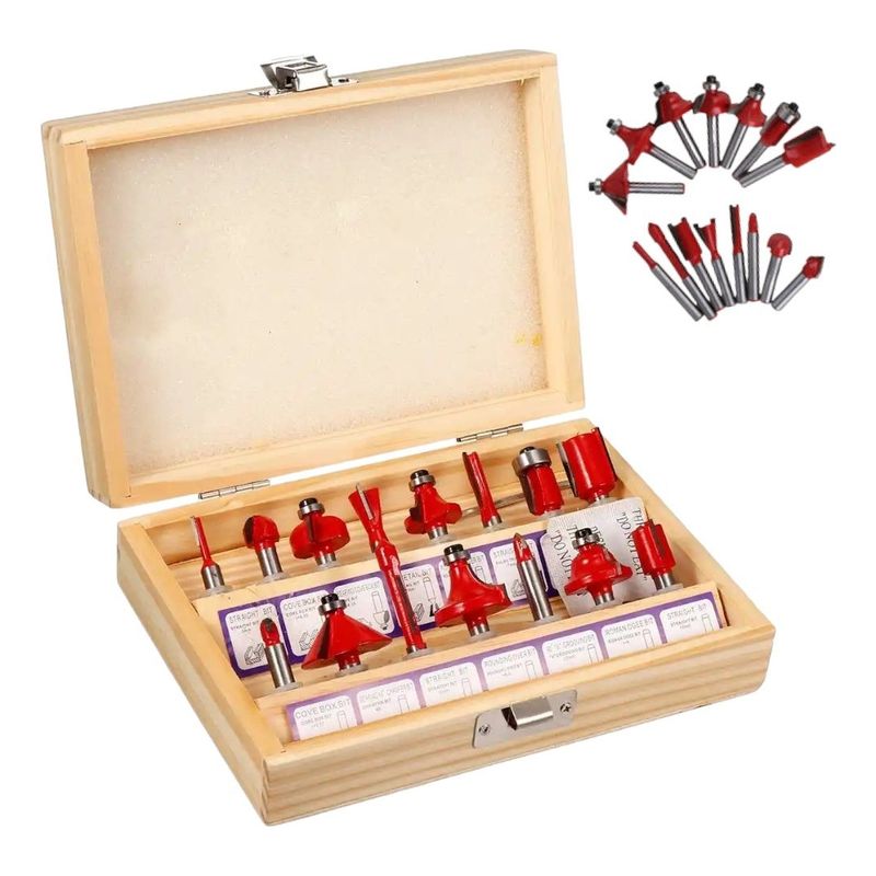 U BUY - Set 15 Fresas Madera Toma 14 635mm Router Tupi Fresadora