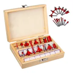 U BUY - Set 15 Fresas Madera Toma 14 635mm Router Tupi Fresadora
