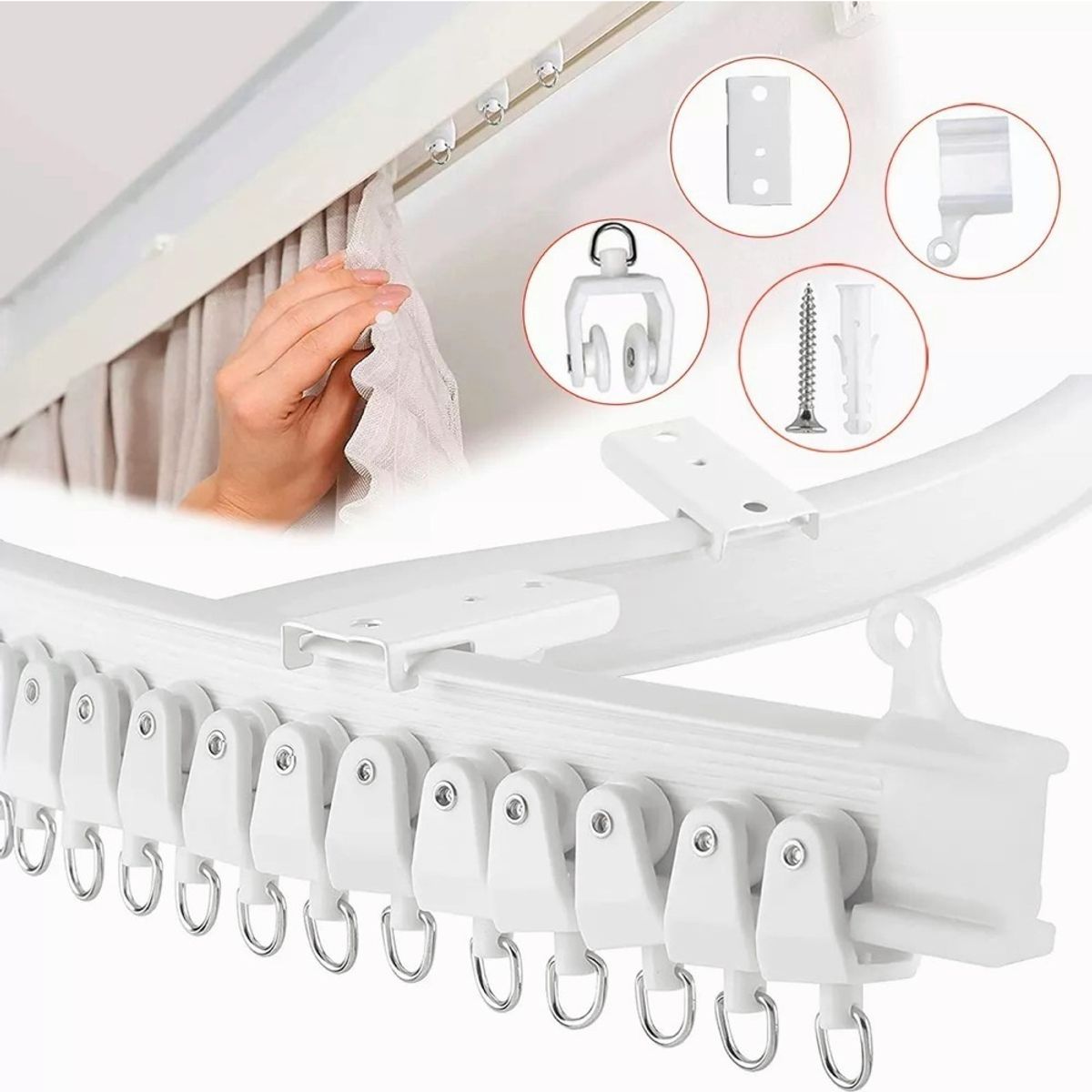 U BUY - 5m Riel De Cortina Ventanas De Techo Flexible Montaje Curvo