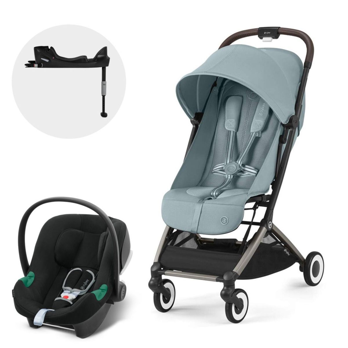 CYBEX - Coche Travel System Orfeo TPE Blue + Aton B2 + Base CYBEX