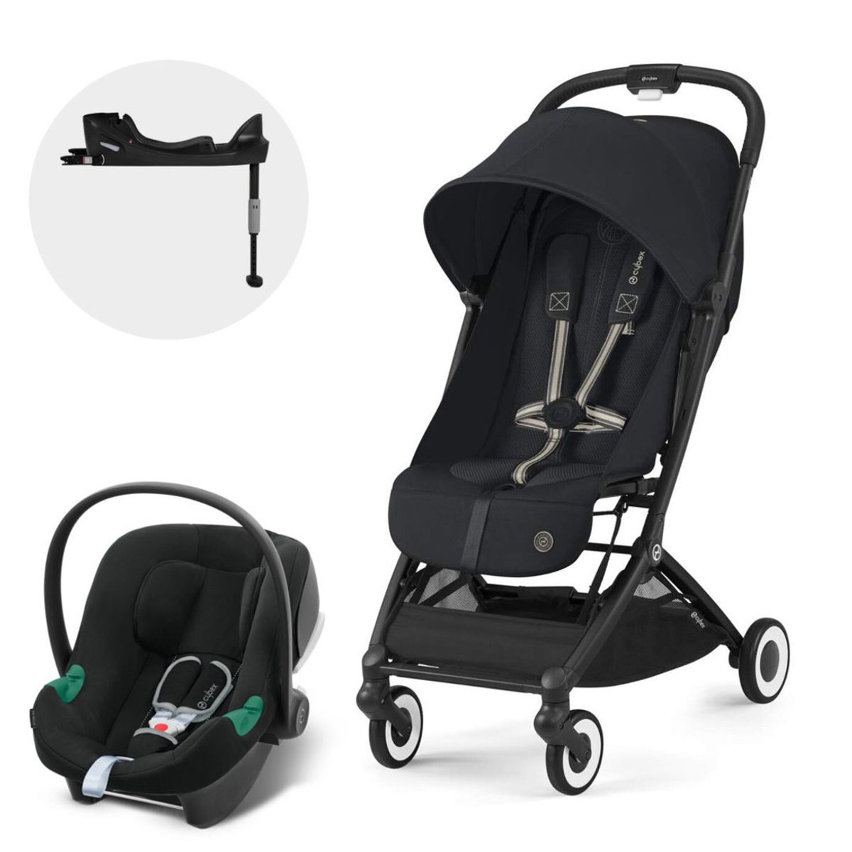CYBEX - Coche Travel System Orfeo BLK MGB + Aton B2 + Base CYBEX